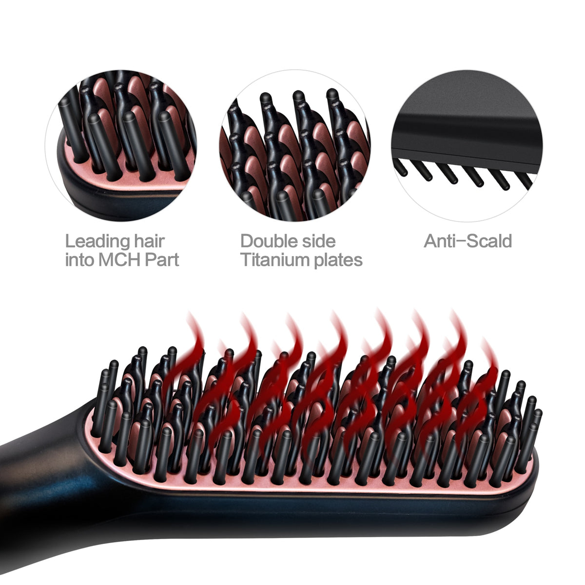 3 IN 1 MULTIFUNCTIONAL HAIR AND BEARD STRAIGHTENER COMB BRUSH ALKATEURE COLLECTIONS