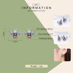 925 STERLING SILVER BEE STUD EARRINGS - ALKATEURE COLLECTIONS