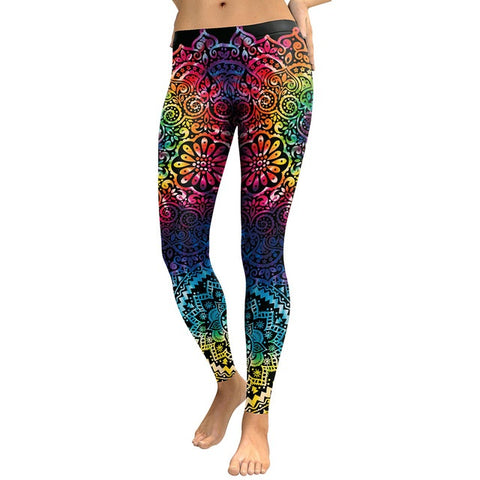 WOMENS MANDALA FLOWER 3D LEGGINGS - ALKATEURE COLLECTIONS