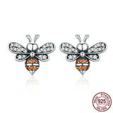 925 STERLING SILVER BEE STUD EARRINGS - ALKATEURE COLLECTIONS