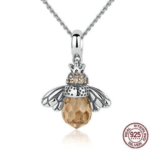 925 STERLING SILVER PENDANT BEE NECKLACE - ALKATEURE COLLECTIONS