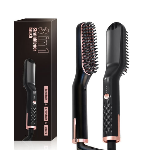 3 IN 1 MULTIFUNCTIONAL HAIR AND BEARD STRAIGHTENER COMB/BRUSH - ALKATEURE COLLECTIONS